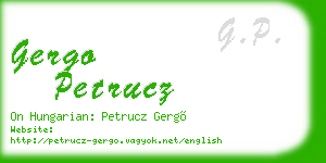 gergo petrucz business card